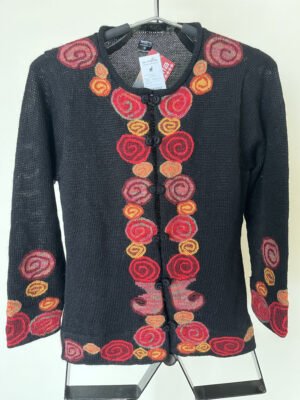 Chompa Gris de Alpaca con Flores